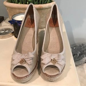 Tory Burch Jackie Linen Espadrilles wedges
